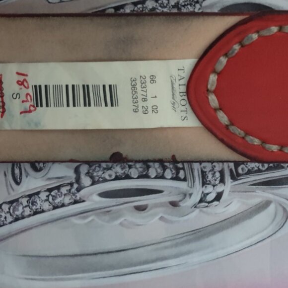 Talbots Red Leather Belt Silver Buckle Fashion Women Casual Accessory Size S - Picture 6 of 6